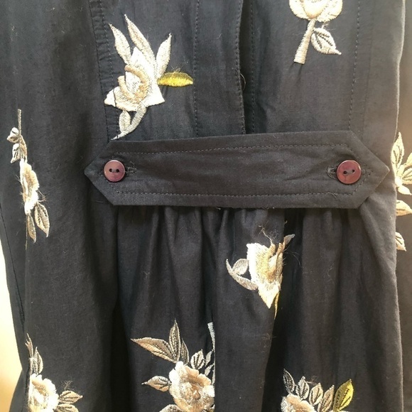 𝅺FRENCH connection blue embroidered floral dress bathing suit cover size 8‎ - Picture 5 of 15